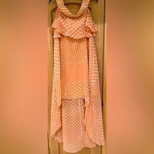 BRAND NEW Wild Meadow Off Shoulder Polka Dot Hi Lo Dress Size Medium
